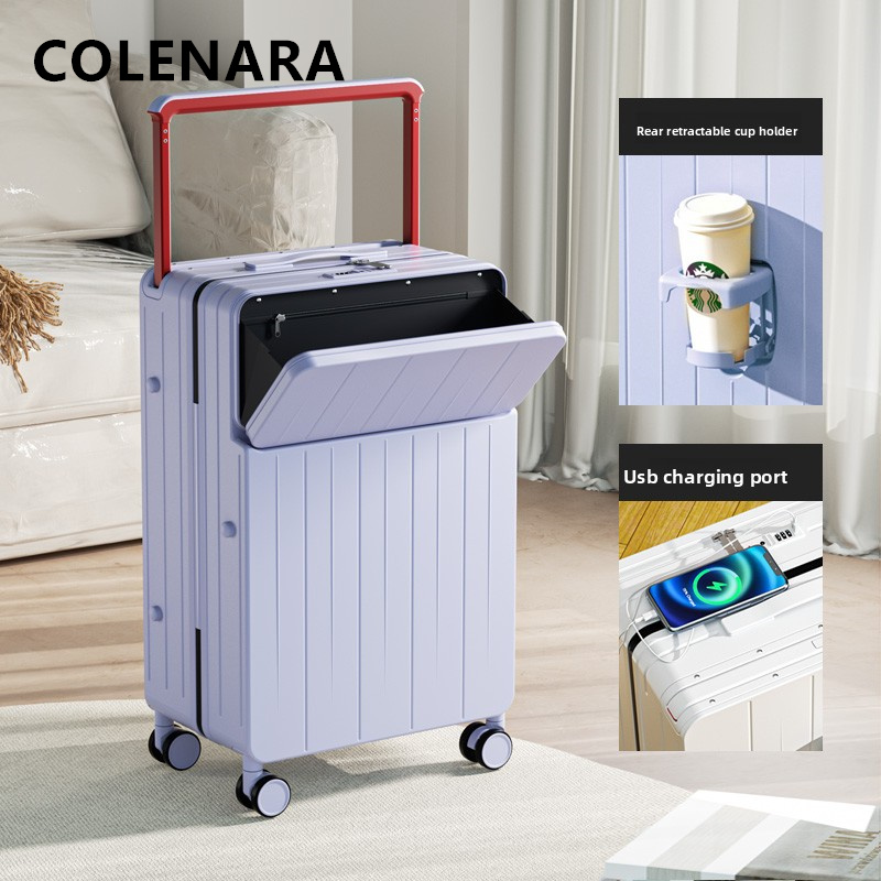 COLENARA Multifunctional Suitc - Front Opening Laptop Luggage 24 Inch 评论和价格