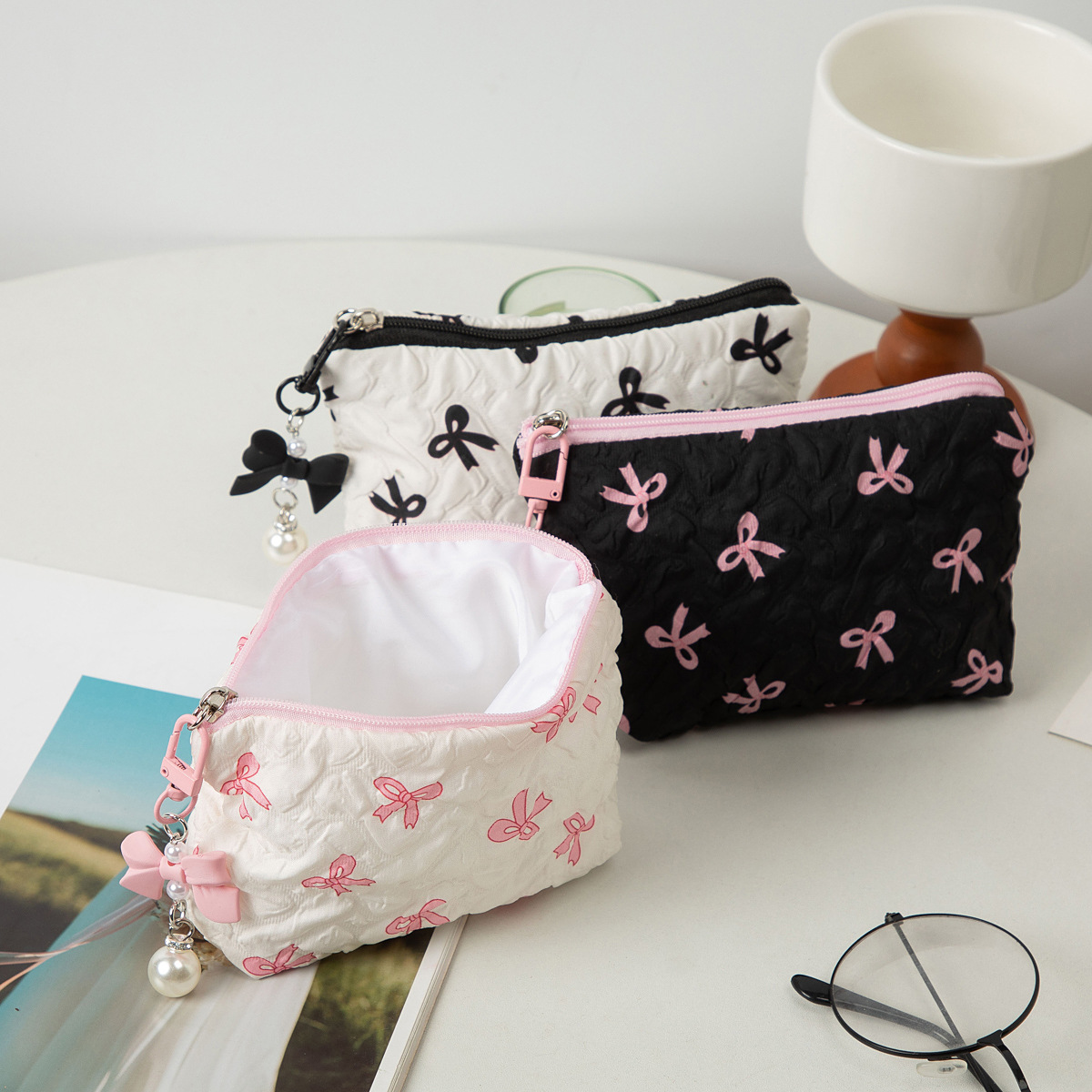 INS Style Bow Mini Cosmetic Ba - Travel Bags 评论和价格