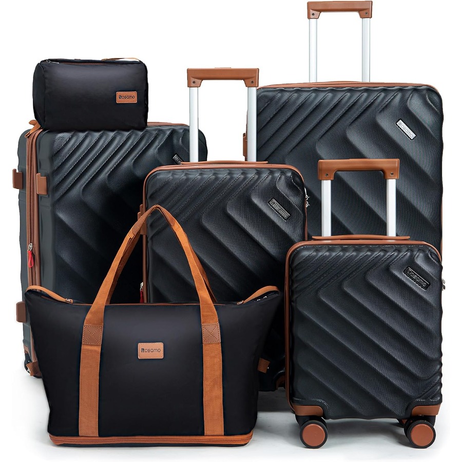 6-Piece Hard Shell Expandable  - Expandable Hard Shell Luggage Set 评论和价格
